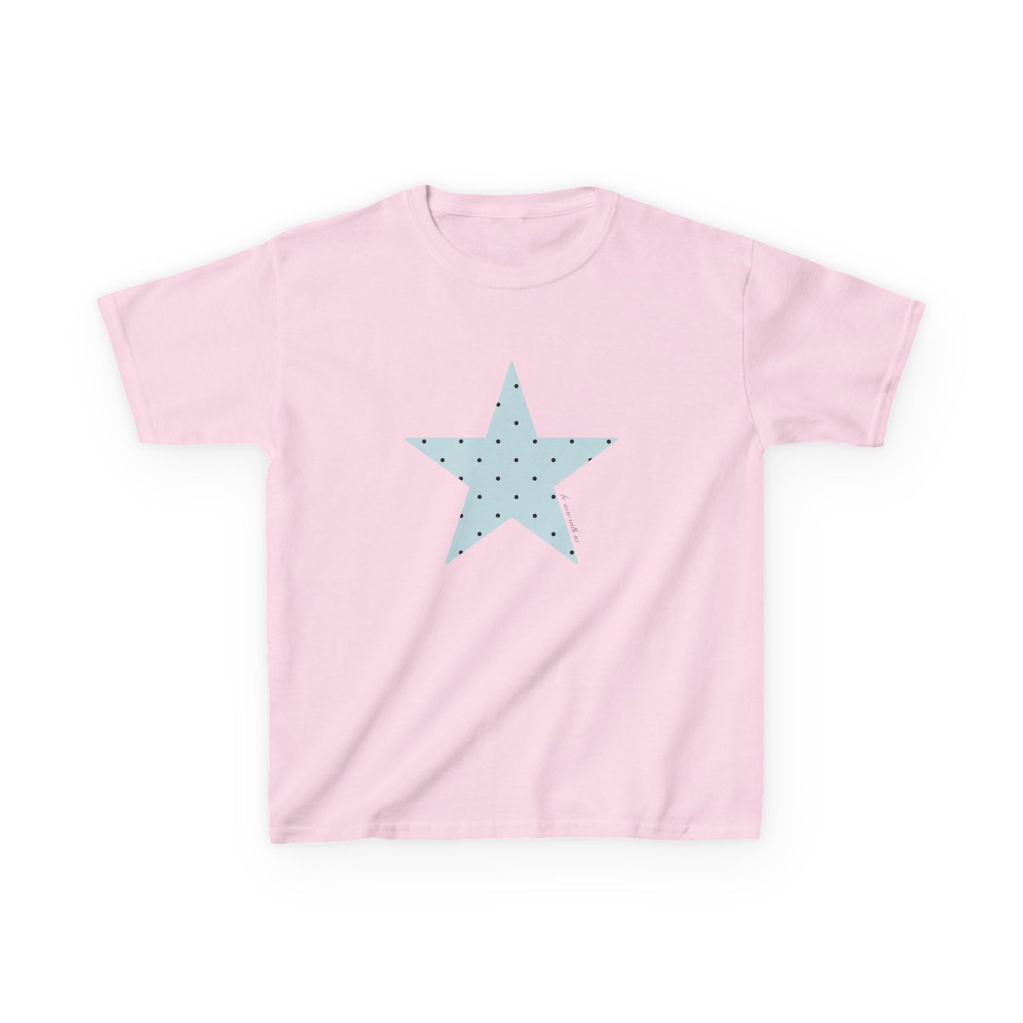 Star baby tee blue polka dot