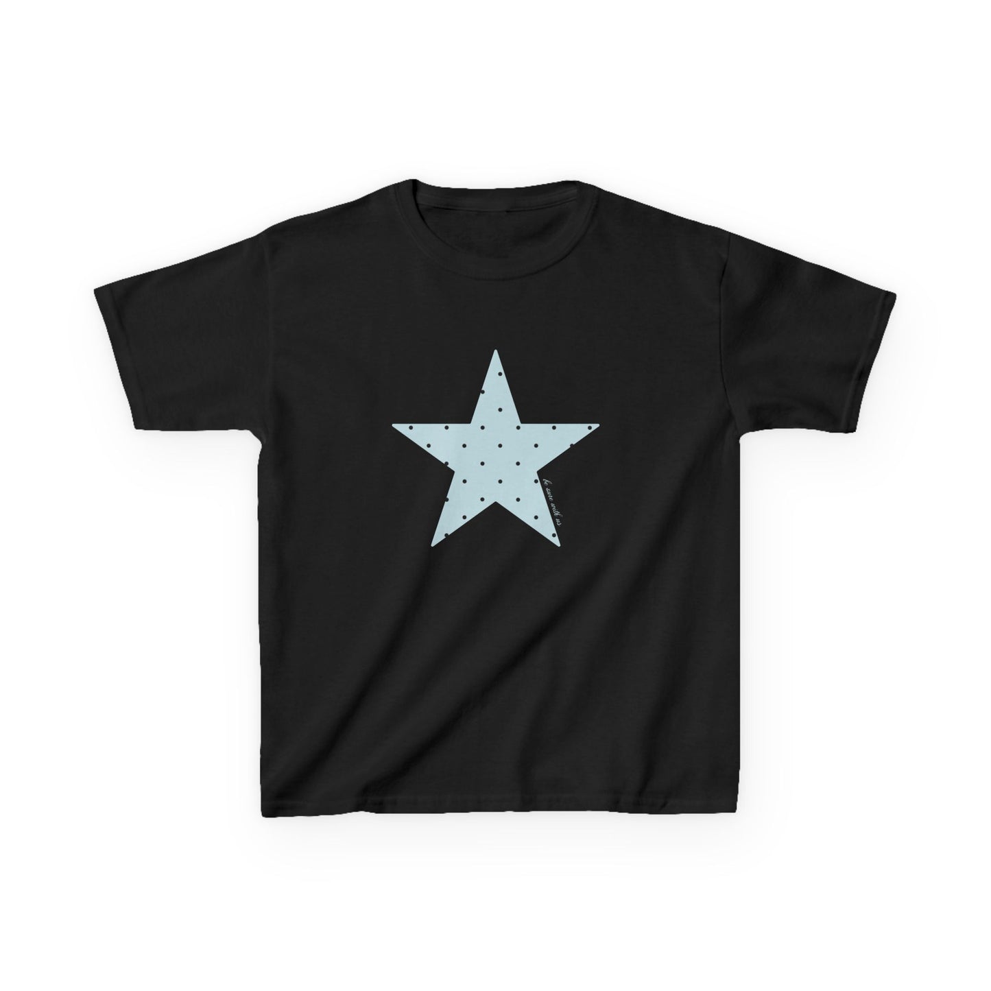 Star baby tee blue polka dot