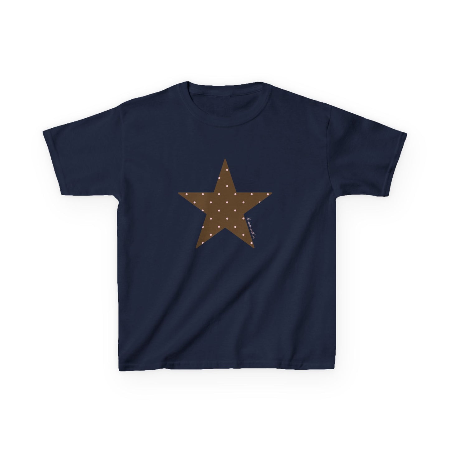 Star baby tee brown polka dot